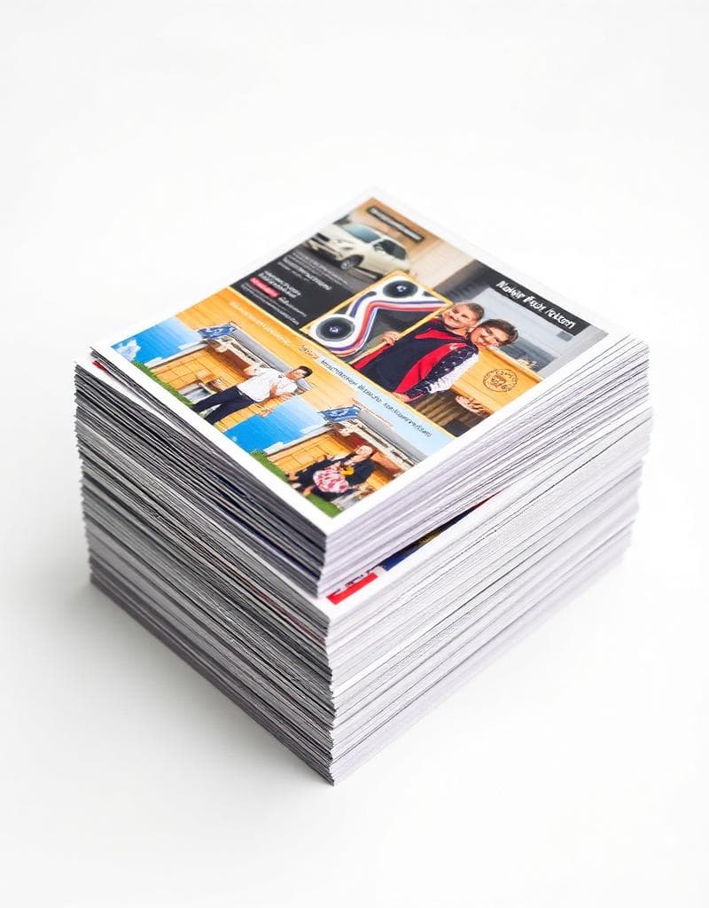 Stack of postcards with an Urban Solutions design featuring cityscape photos.